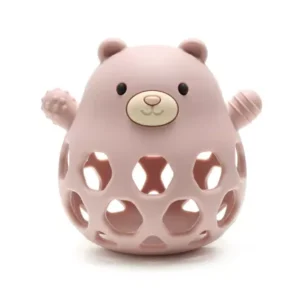 Ours en silicone pour développer la motricité fine – Rose.
