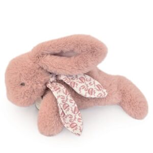 Doudou et compagnie – Lapin DOUDOU® – Peluche lapin Rose poudré 25 cm.