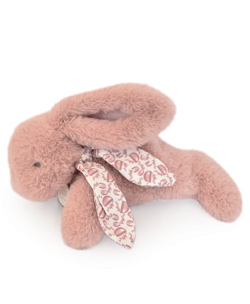 Doudou et compagnie – Lapin DOUDOU® – Peluche lapin Rose poudré 25 cm.