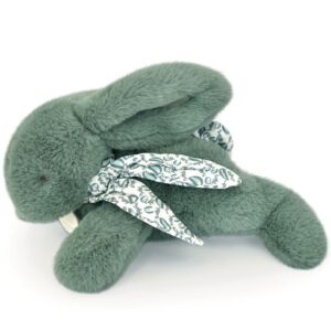 Doudou et compagnie – Lapin DOUDOU® Vert – Peluche lapin 25 cm.