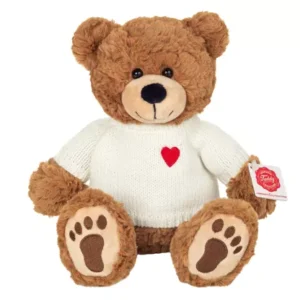 Peluche avec pull coeur 30 cm.