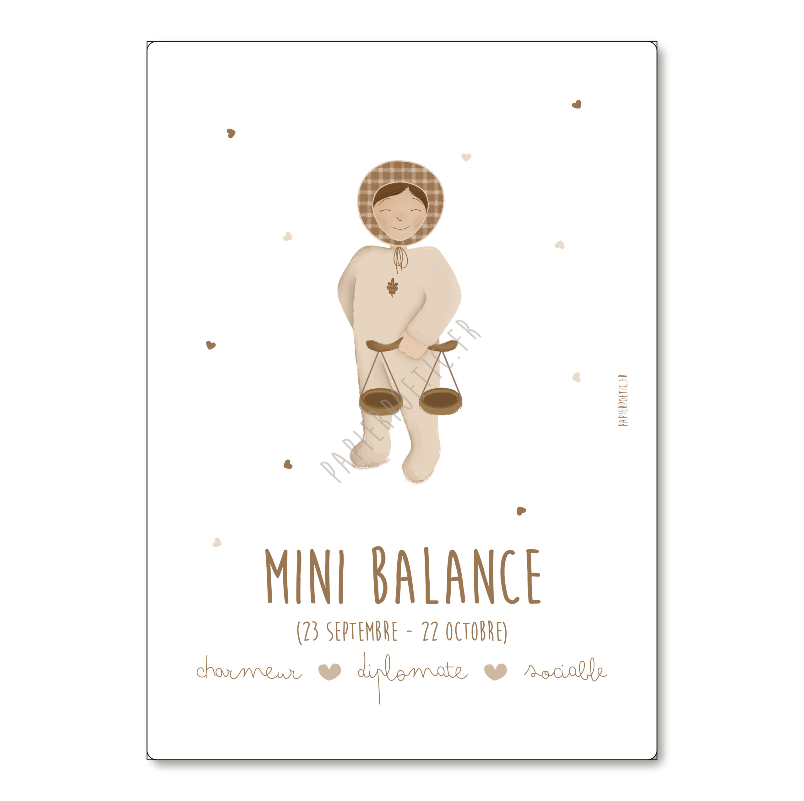 Affiche A4 astrologique “Mini Balance”.