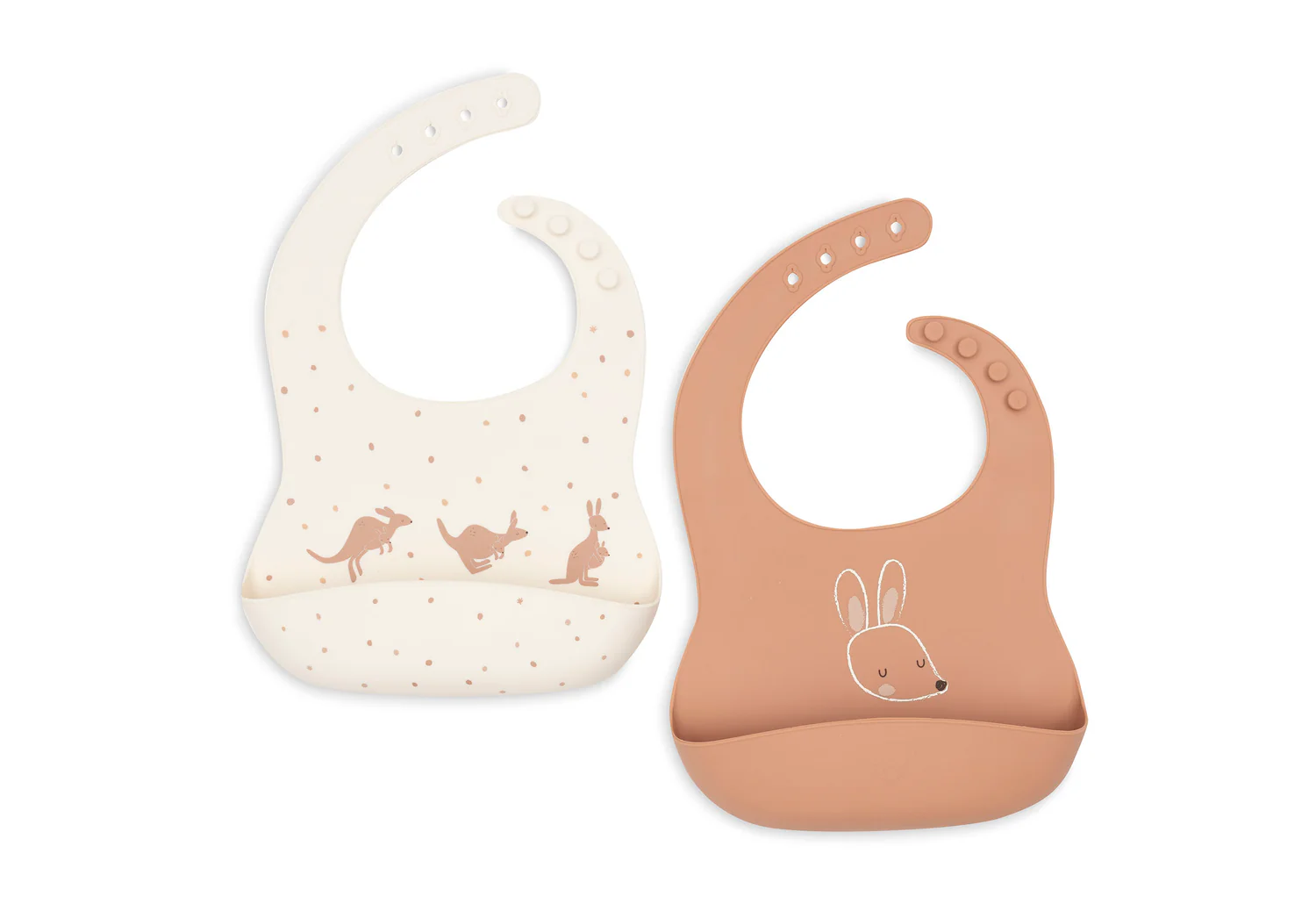 Bavoir Silicone Kangourou 2 Unités.