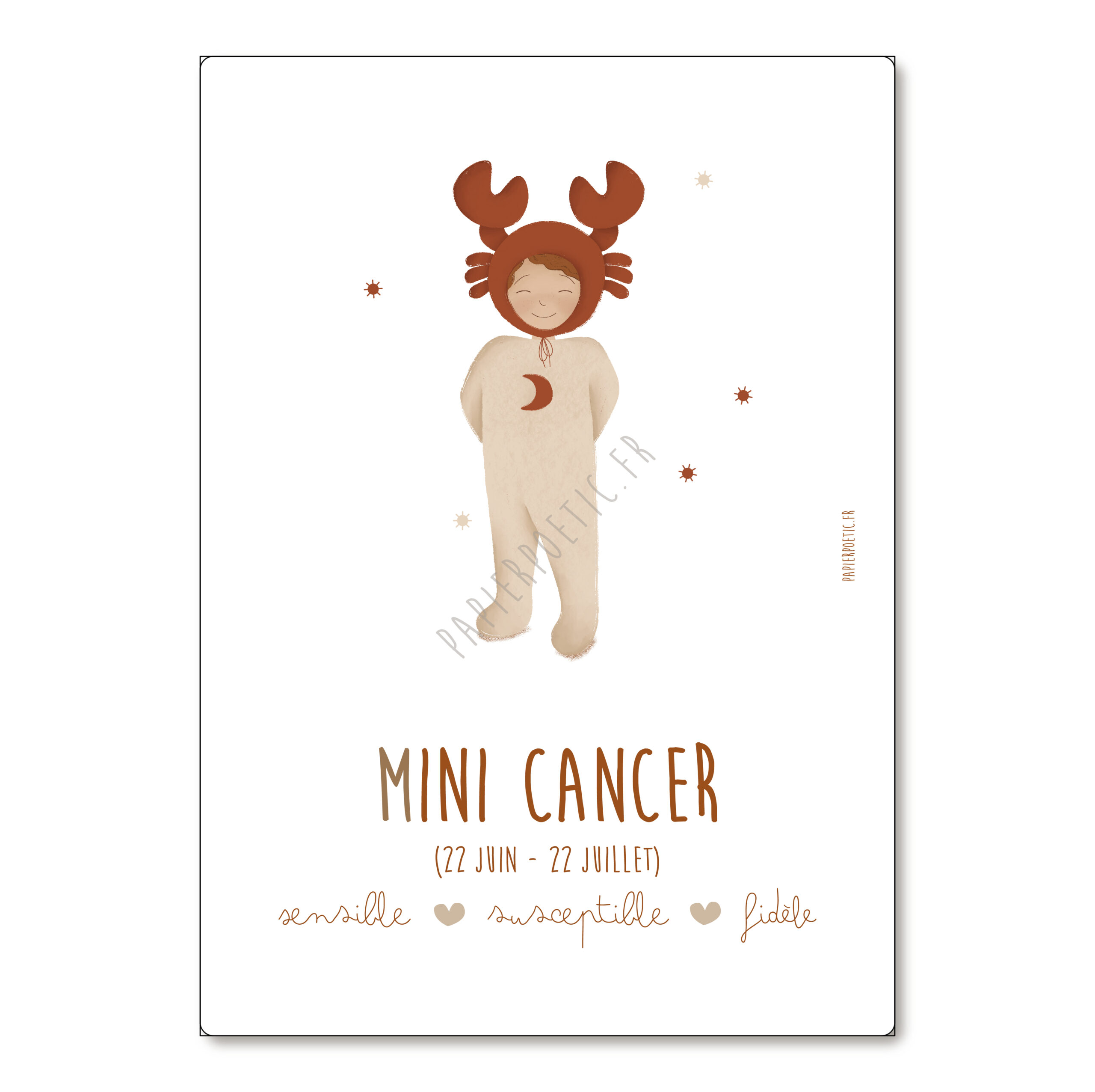 Affiche A4 astrologique “Mini Cancer”.