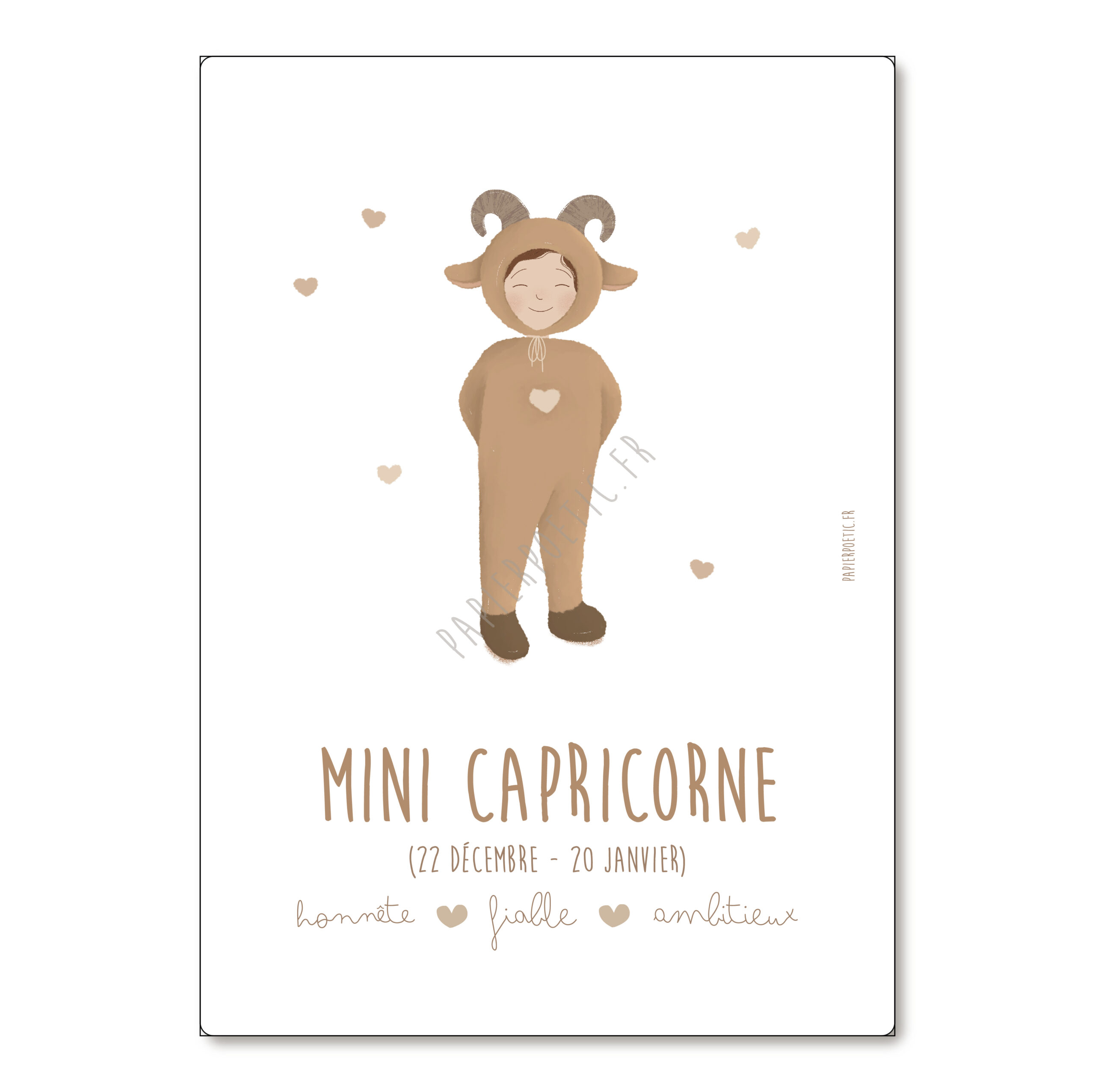 Affiche A4 astrologique “Mini Capricorne”.