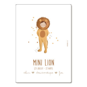 Affiche A4 astrologique “Mini Lion”.