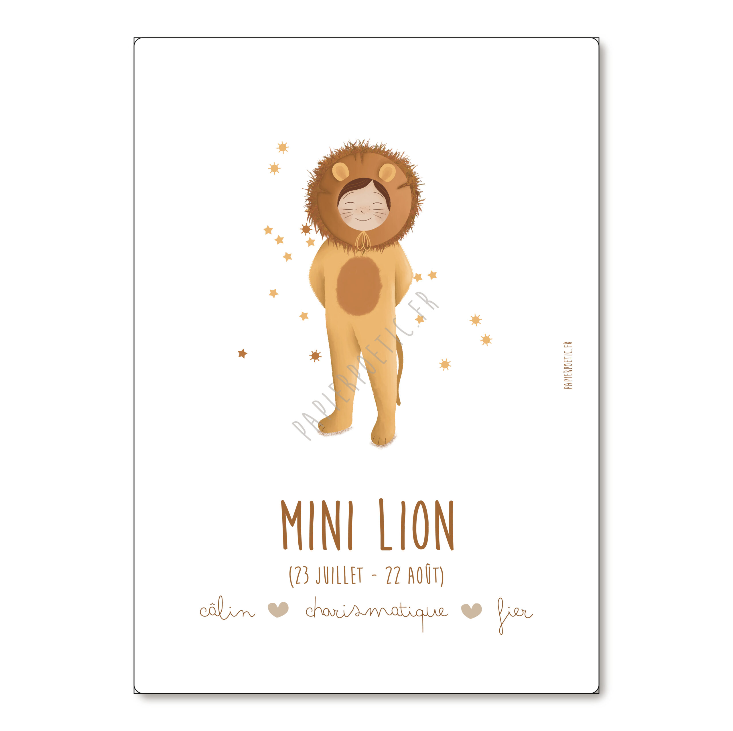 Affiche A4 astrologique “Mini Lion”.