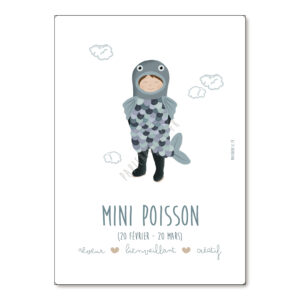 Affiche A4 astrologique “Mini Poisson”.