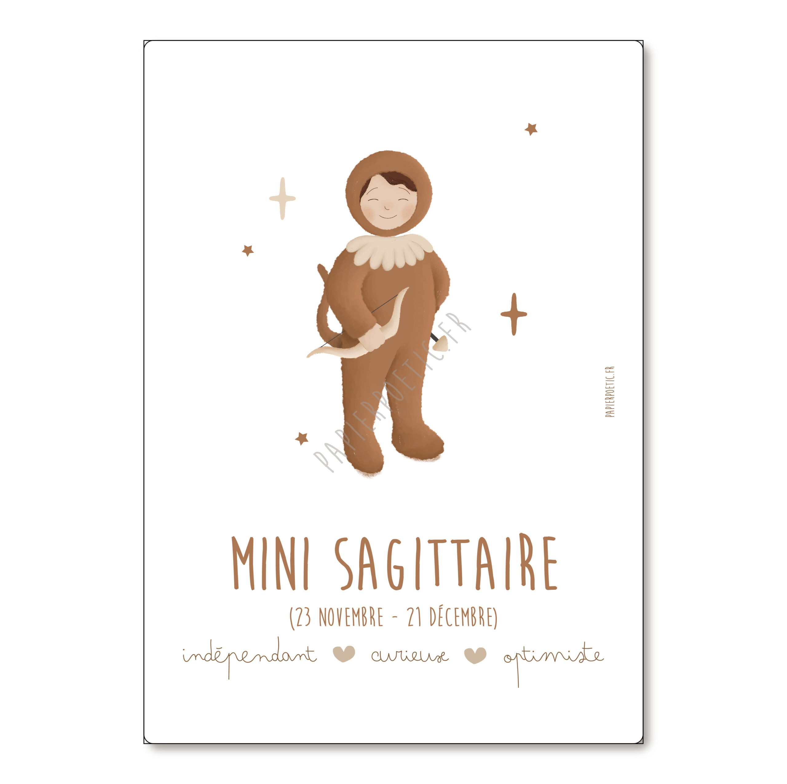 Affiche A4 astrologique “Mini Sagittaire”.