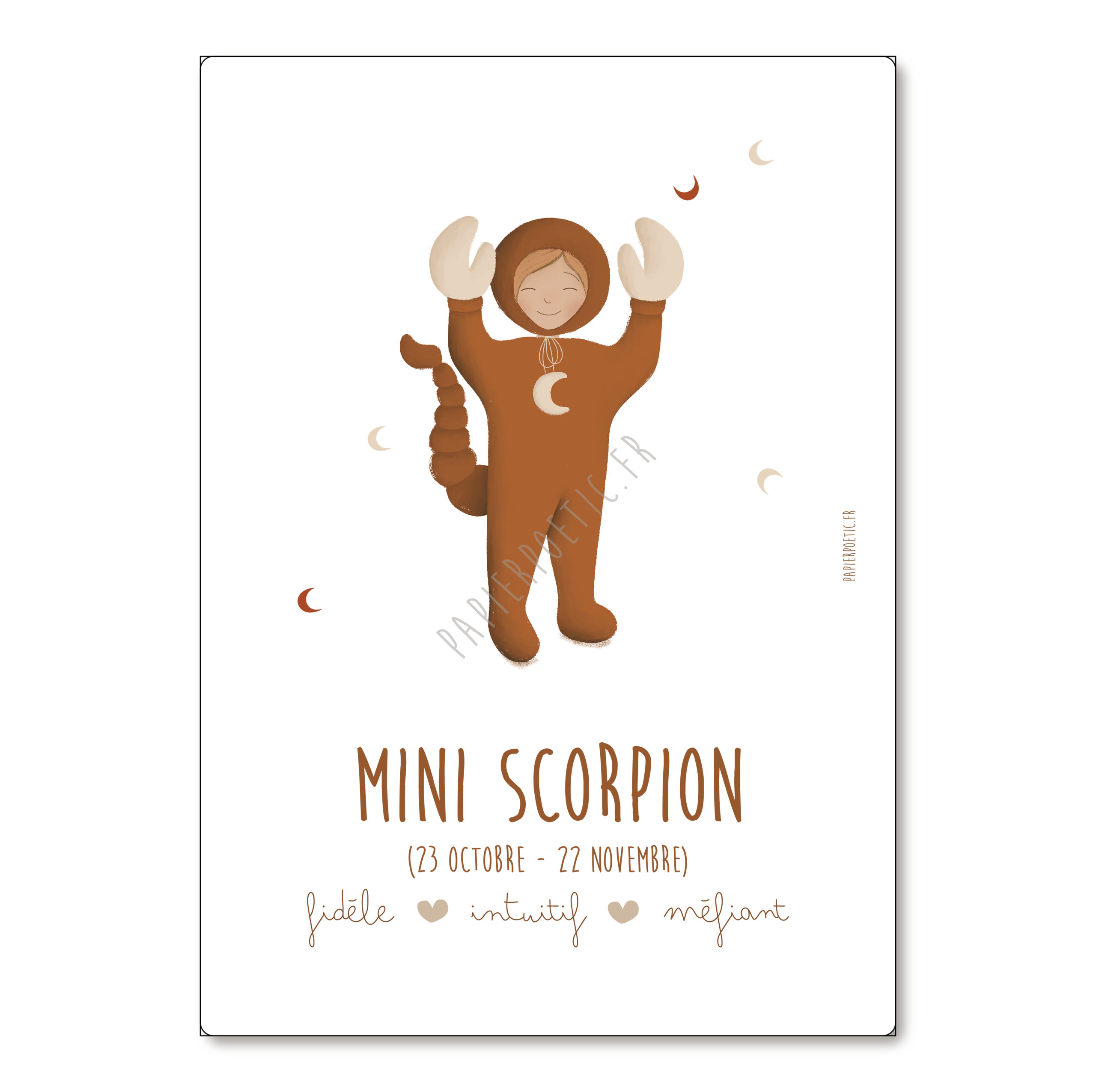 Affiche A4 astrologique “Mini Scorpion”.