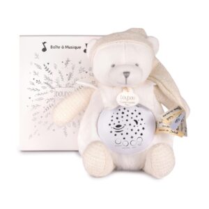 Veilleuse Musicale Ours blanc Projection d’étoiles – Doudou et compagnie.