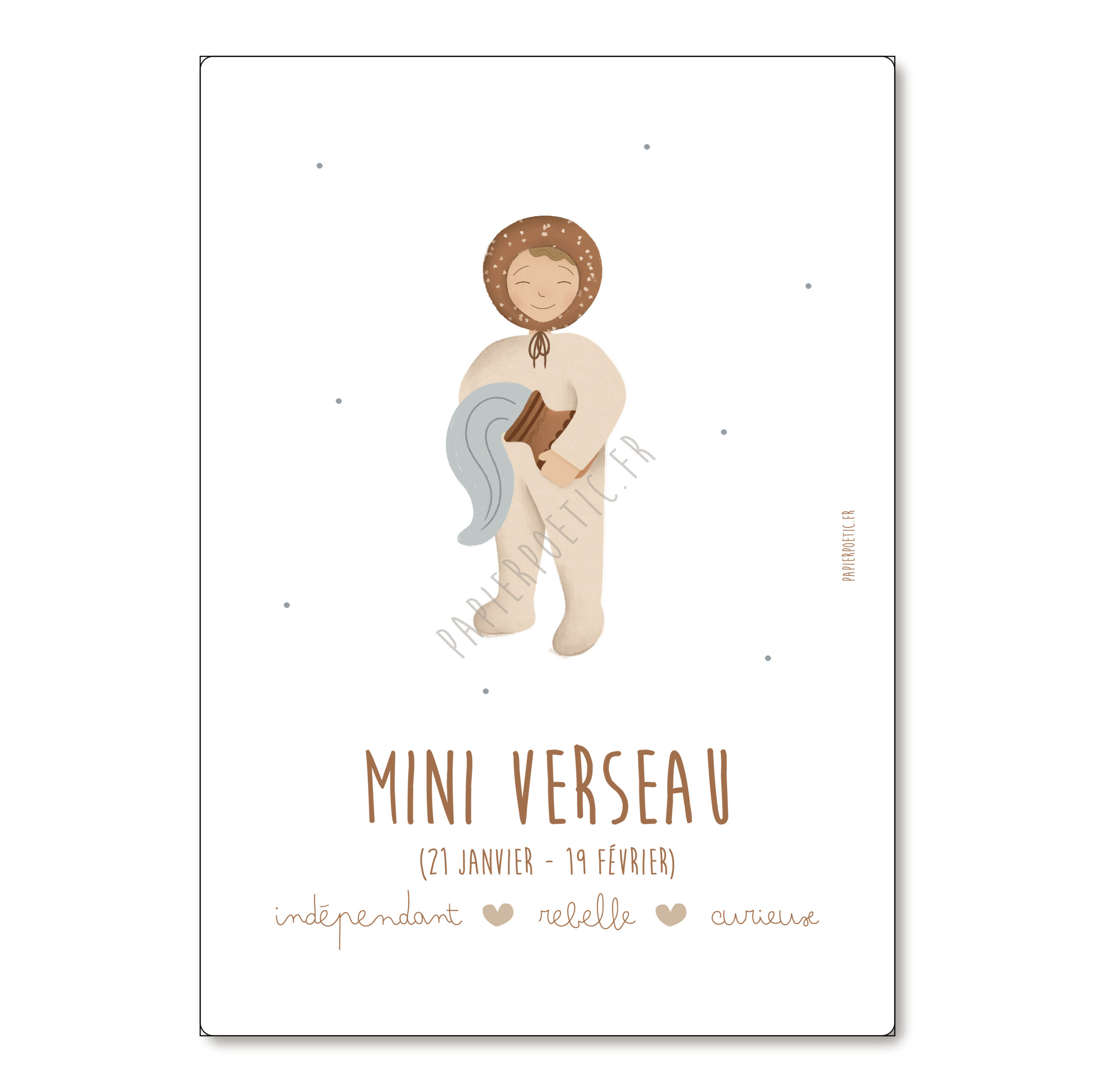 Affiche A4 astrologique “Mini Verseau”.
