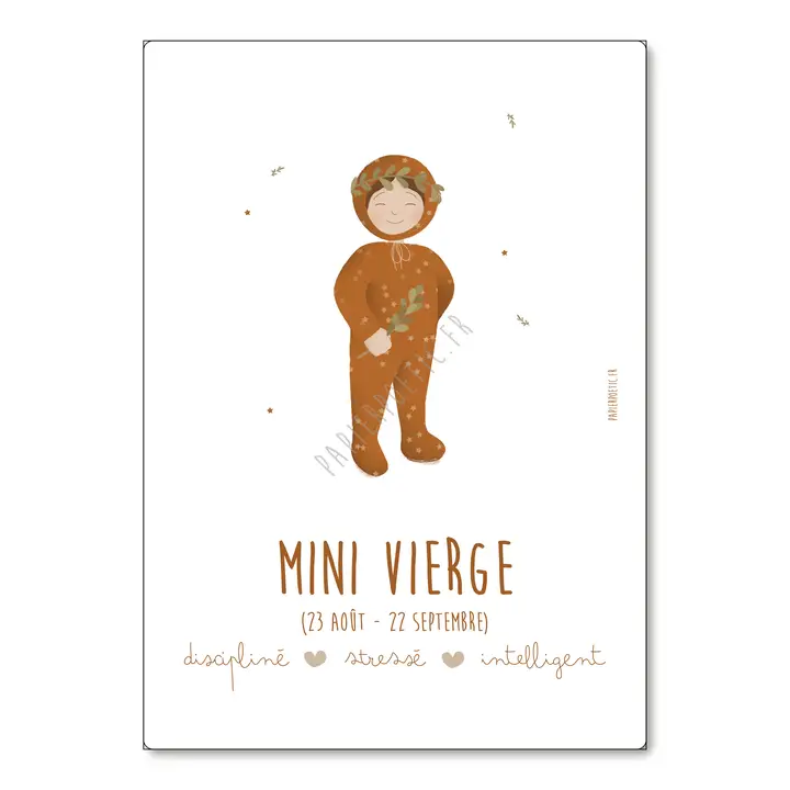 Affiche A4 astrologique “Mini Vierge”.