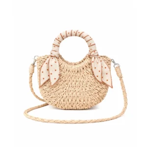 Mini Sac Paille Petit Coeur.