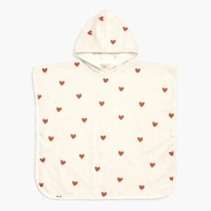 Poncho de bain – Petits Coeurs. (taille 1-2ans).