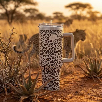 Travel Mug XL isotherme - Léopard - 1200ml. - Image 2