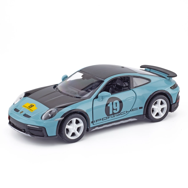Voiture Retrofriction Miniature PORSCHE 911 RALLYE Bleu clair.