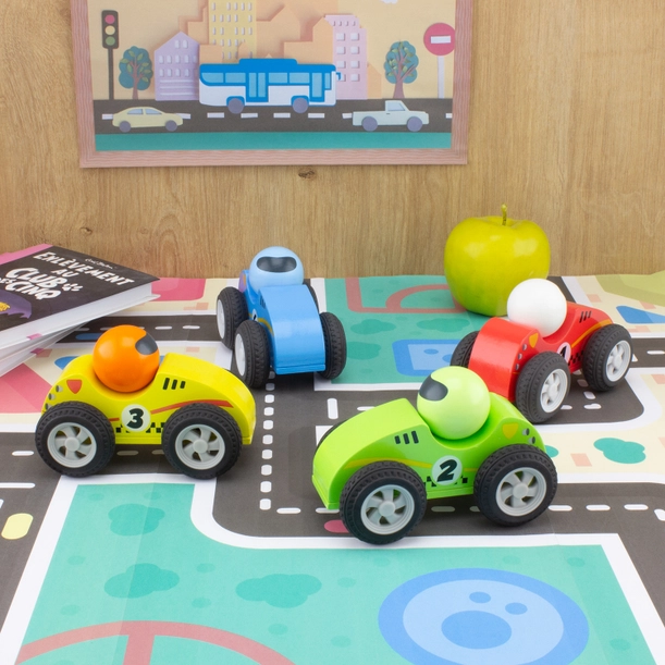 Voiture Retrofriction en BOIS : Turbo Pilote rouge. - Image 3