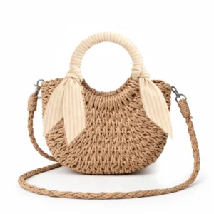 Mini Sac Paille Toffee Lines.