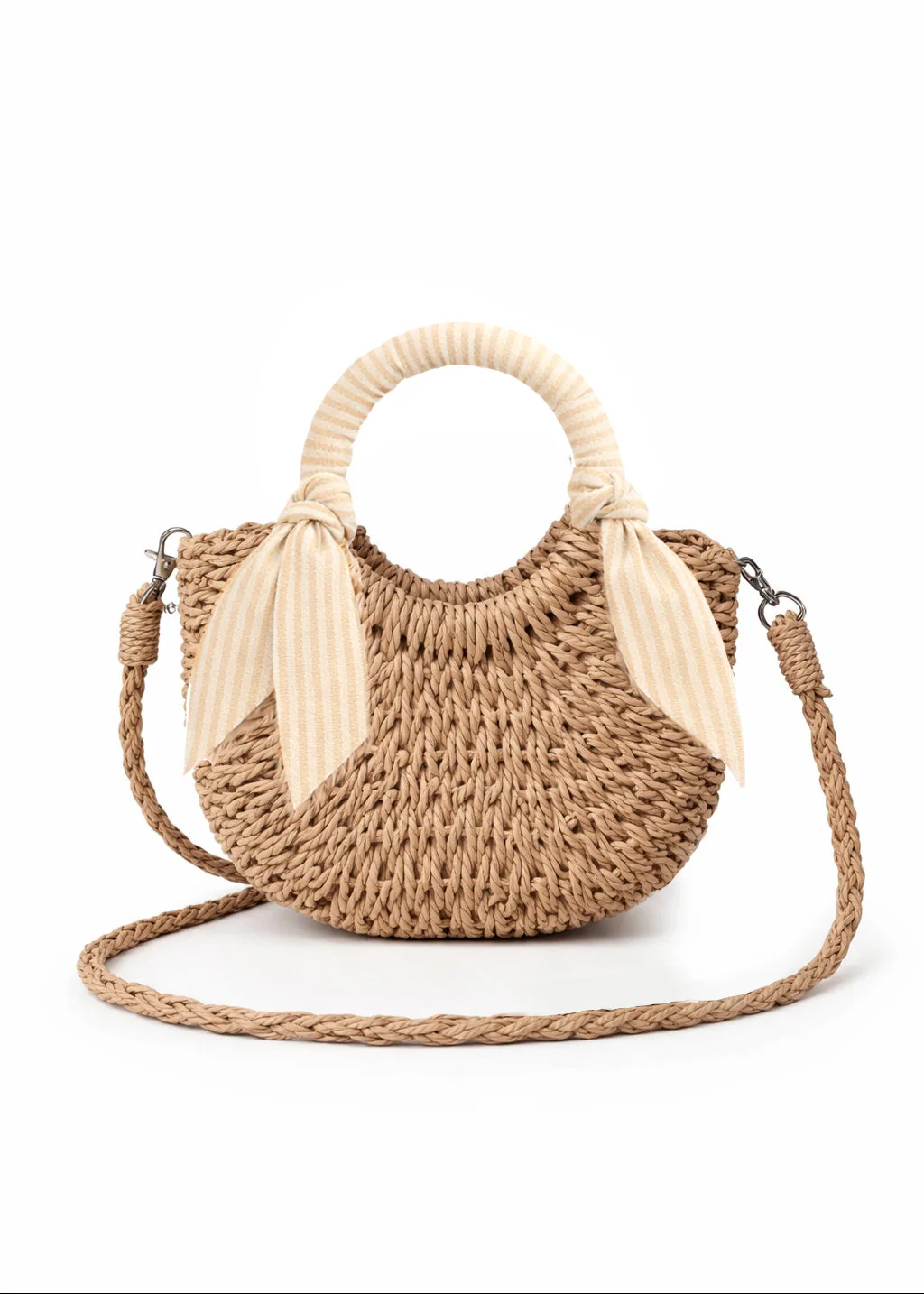 Mini Sac Paille Toffee Lines.