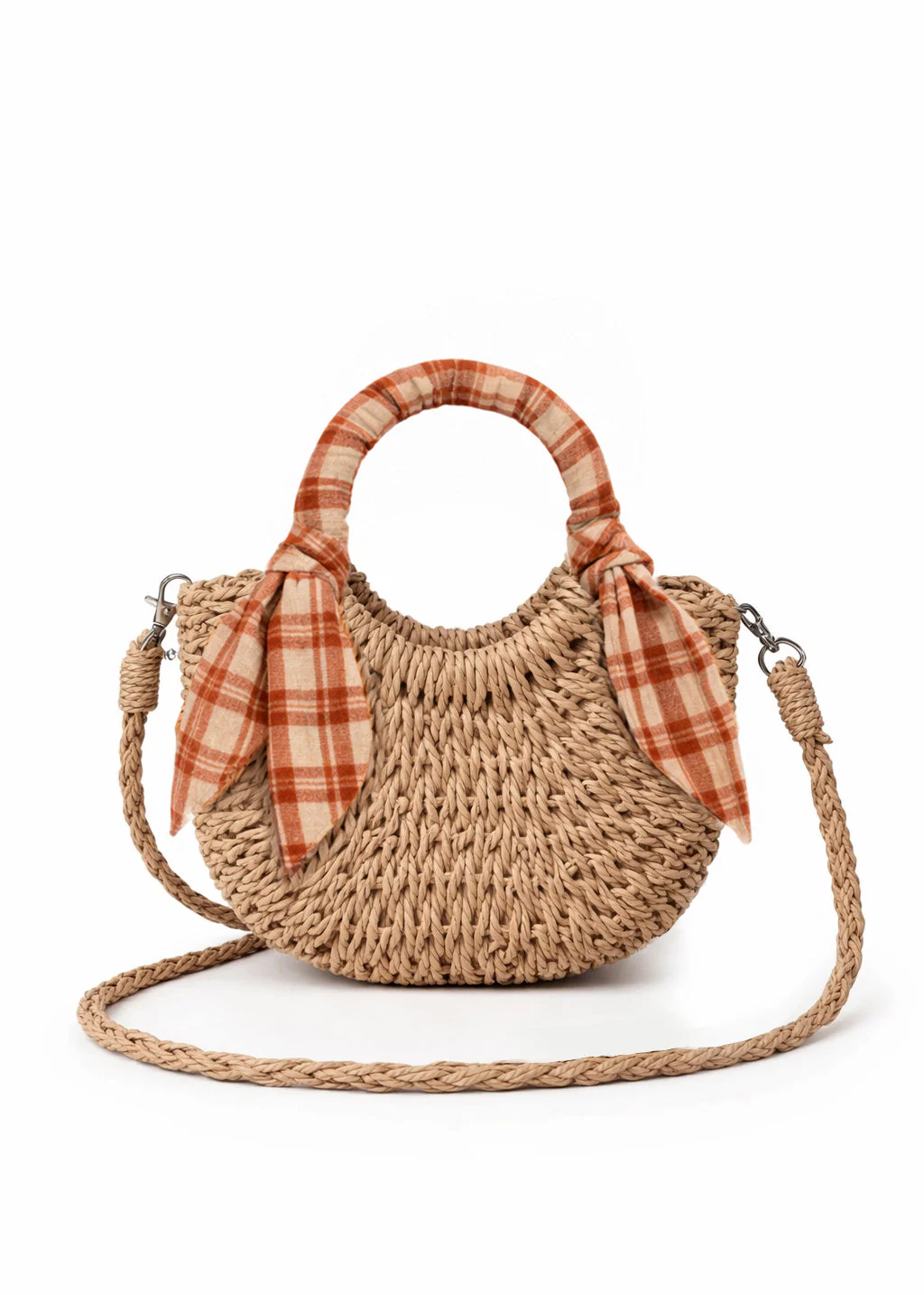 Mini Sac en Paille Vichy Miel.