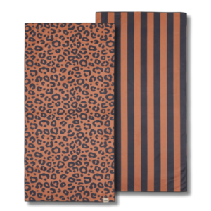 Serviette microfibre Marron noir, Léopard ligné.