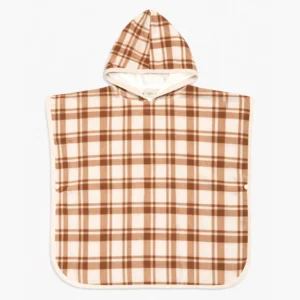 Poncho de bain – Vichy miel. (taille 3-4ans).