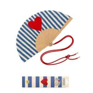 Eventail avec Bandoulière et Boîte Cadeau – Coeur.