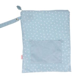 Grande pochette étanche pour transporter vêtements (Leaves Bleu).
