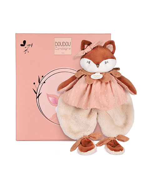 Doudou et compagnie – Doudou plat renard Mina 29 cm.