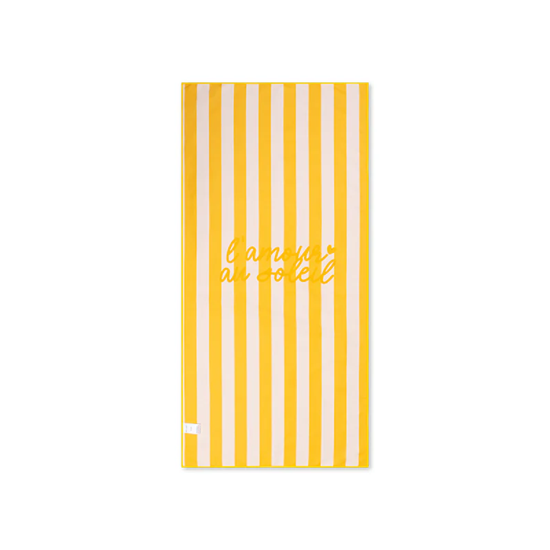 Serviette de plage en microfibre Jaune L'amour au soleil - 135 x 65 cm. - Image 2
