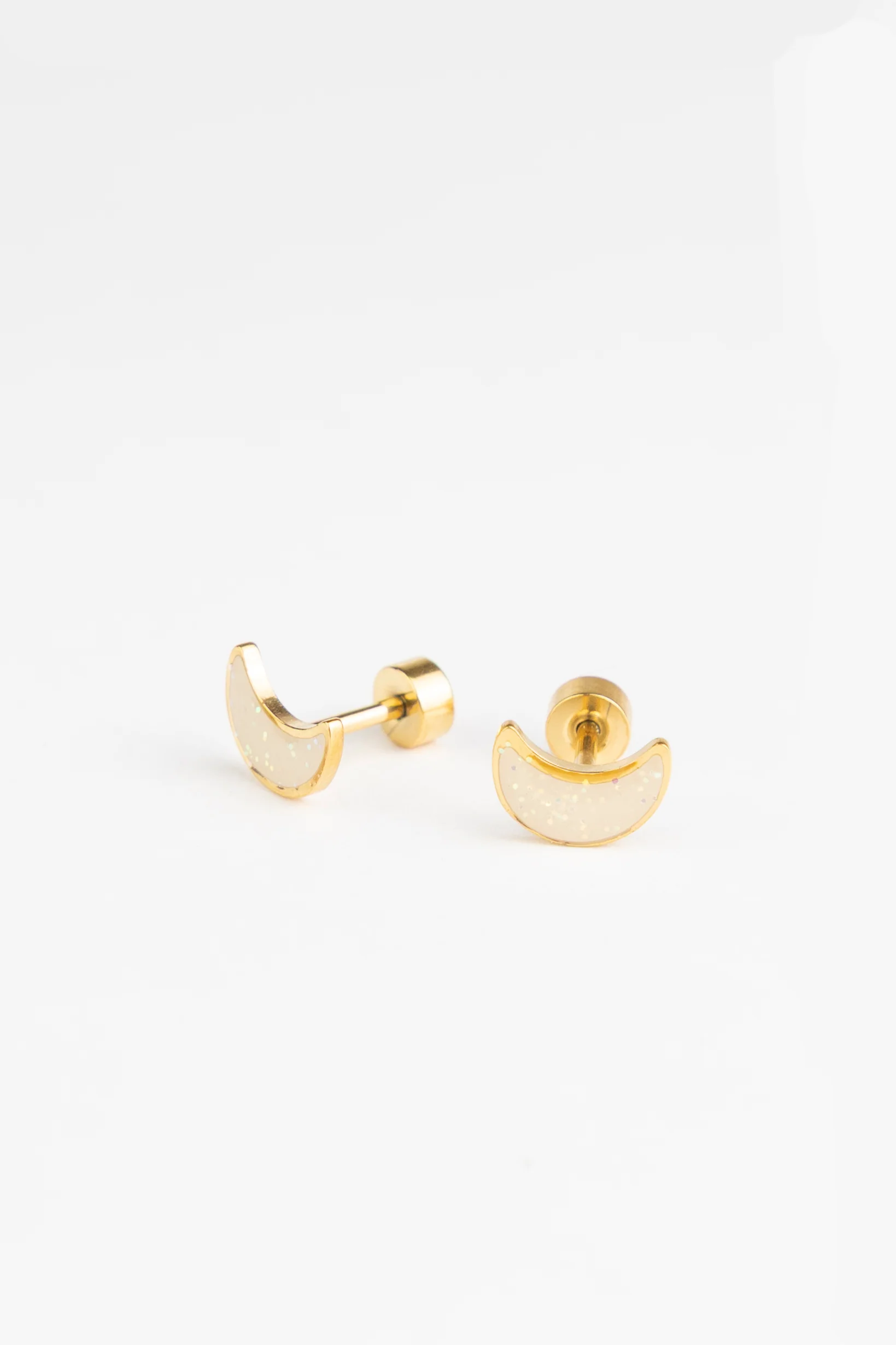 Boucles d'oreilles clous Lune Brillante - Mrs Ertha.