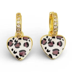 Boucles Créoles Coeur Léopard.