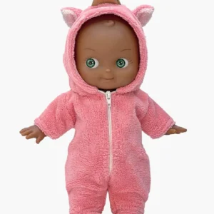 Minikane Poupée Mini Pancha, Prunelle et sa combinaison cocooning licorne rose.