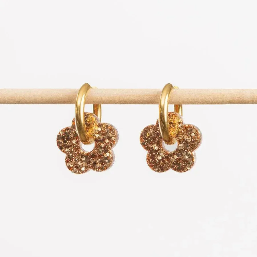 Les Nicolettes - Créoles Fleur Champagne.