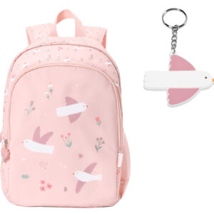 Sac à dos moyen Blossom Birds + porte-clés personnalisable.