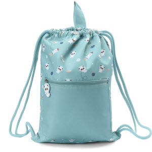 Sac de gym imperméable à cordon Pandas in Space.