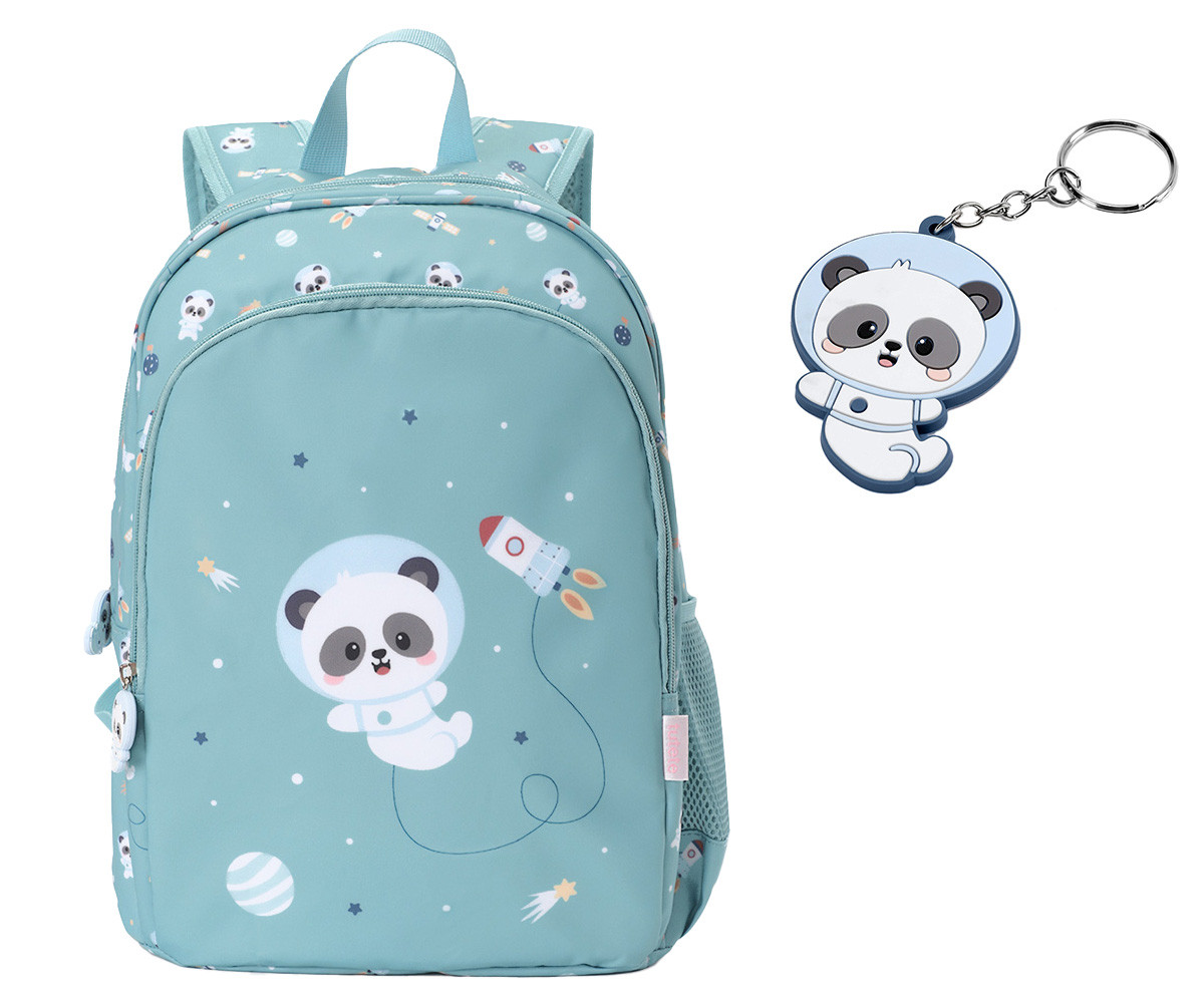 Sac à dos moyen Pandas in Space + porte-clés personnalisable.