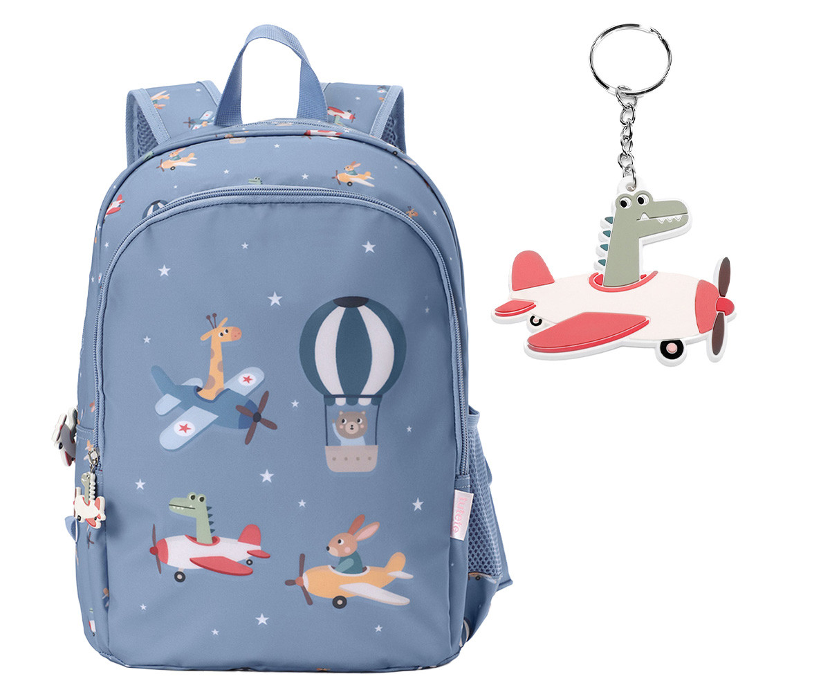 Sac à dos moyen Planes + porte-clés personnalisable.