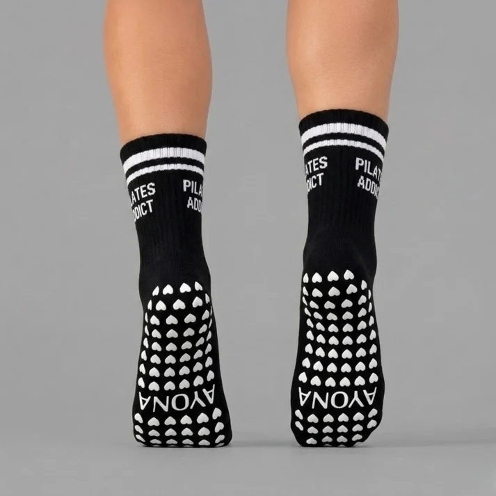 Chaussettes antidérapantes Ayona Noir – Pilates Addict. - Image 3
