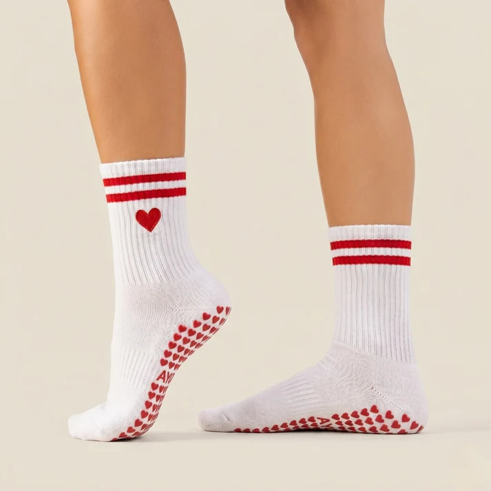 Chaussettes antidérapantes Ayona - Coeur brodé. - Image 2