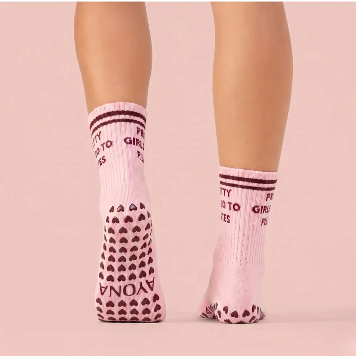 Chaussettes antidérapantes Ayona Rose – Pretty Girls Go To Pilates. - Image 3
