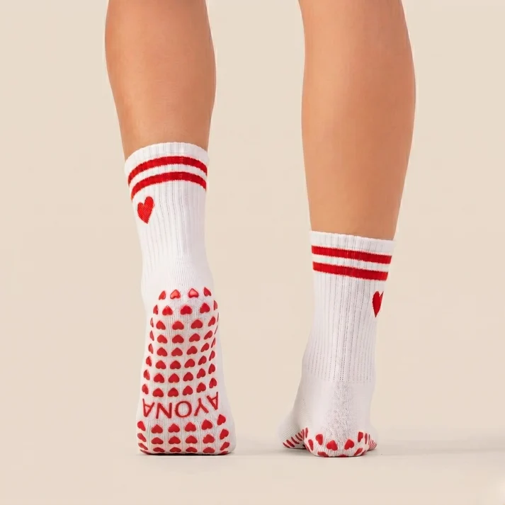 Chaussettes antidérapantes Ayona - Coeur brodé. - Image 3