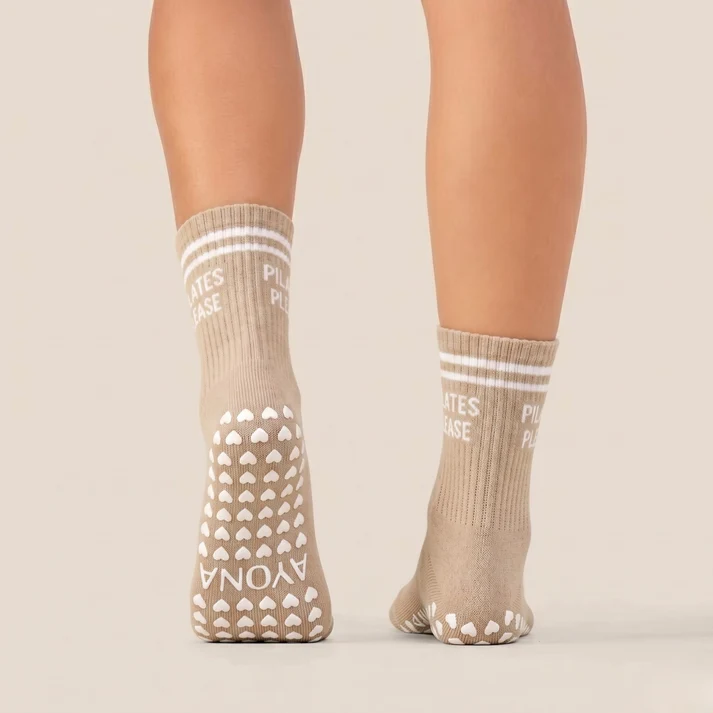 Chaussettes antidérapantes Ayona Beige - Pilates Please. - Image 3