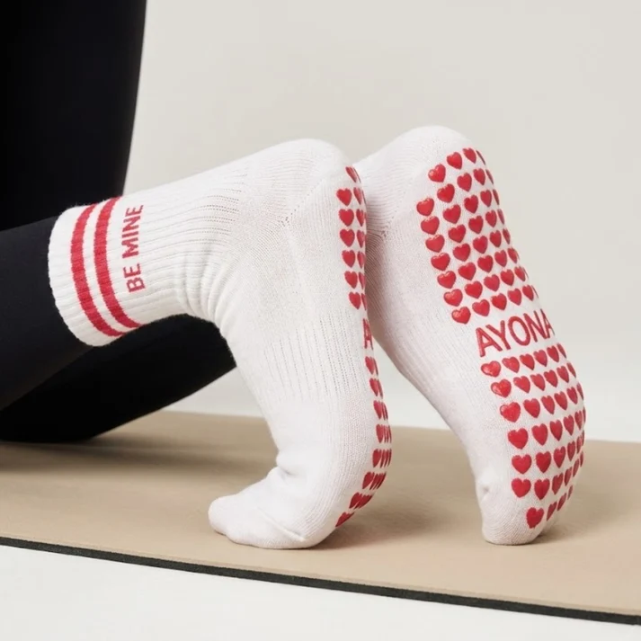 Chaussettes antidérapantes Ayona Blanc Rose – Be Mine. - Image 2