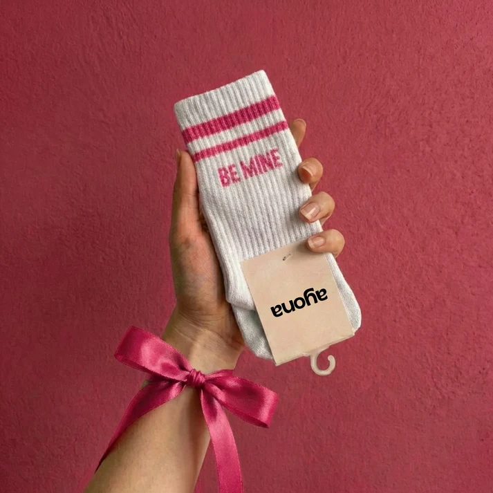 Chaussettes antidérapantes Ayona Blanc Rose – Be Mine.