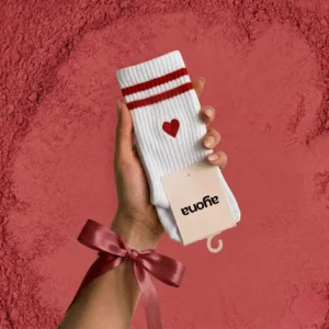 Chaussettes antidérapantes Ayona – Coeur brodé.