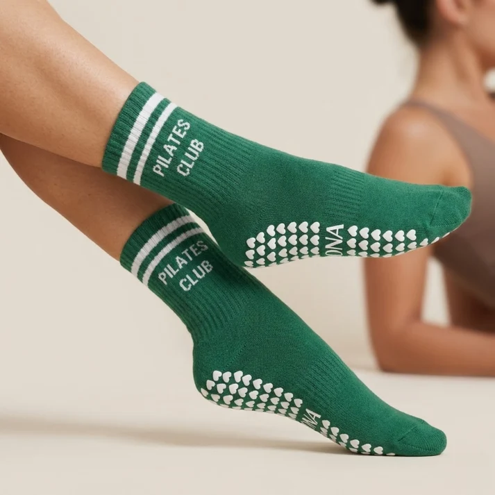 Chaussettes antidérapantes Ayona Vert – Pilates Club. - Image 2