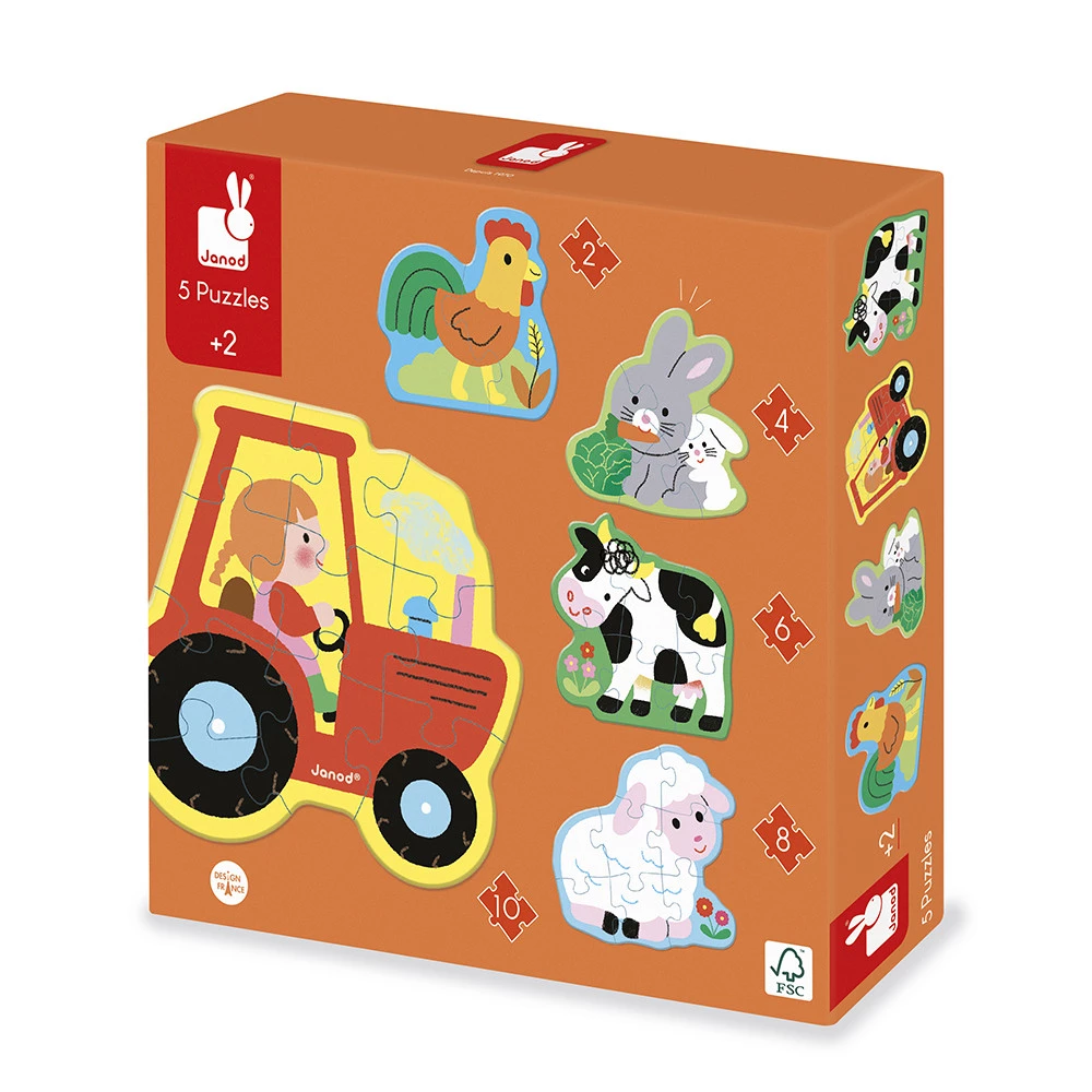 5 Puzzles évolutifs Ferme - JANOD.