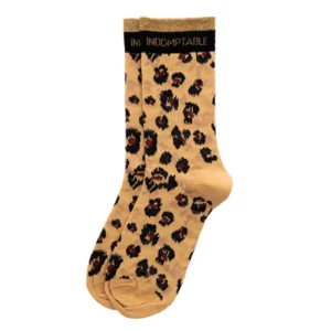 Chaussettes hautes fantaisie lurex « INDOMPTABLE » – léopard.